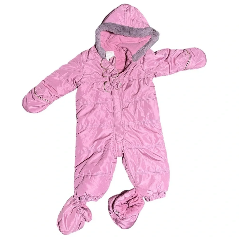 First Impressions 6-9 Month Bunting Suit Baby Girl 6 Month 6-9m Fall Winter Pink - Picture 6 of 8
